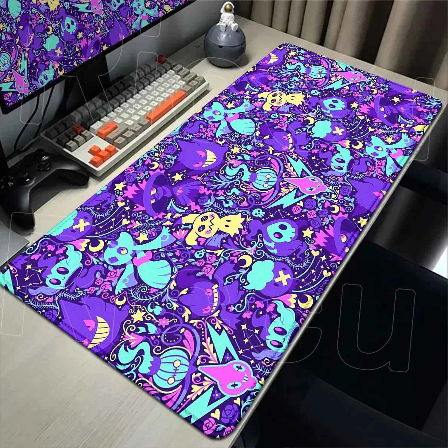 2026 New P-pokemon Gengar Wallpaper Cool Mouse Pad Gaming Large Anime Desk Keyboard Mats Non-slip Rubber Speed E-sports Mousepad