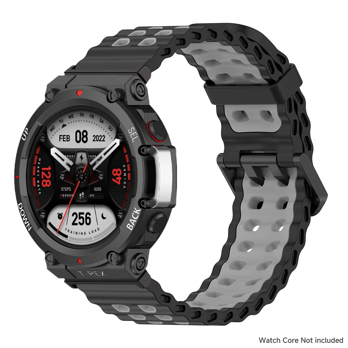 Marine band for Amazfit watch T-rex 3/2/ultra two-tone elastic silicone strap for T-Rex/T Rex Pro breathable sport bracelet