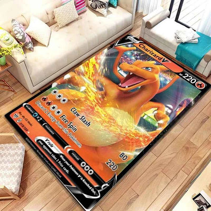 Pokemon Anime Card Pattern Large Area Rug 3D Carpet for Home Living Room Children's Bedroom Sofa Non-slip Kids Doormat Decor M