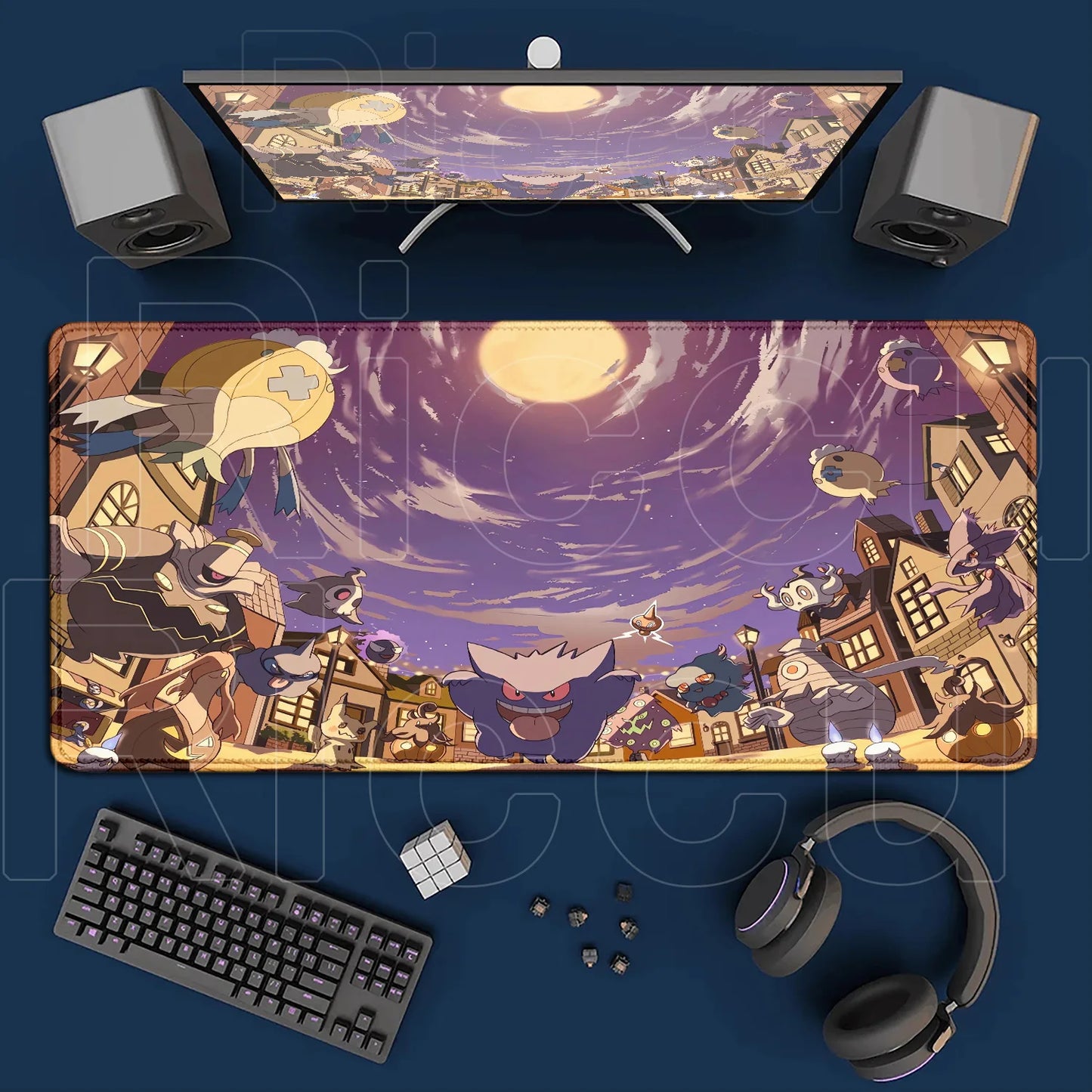 2026 New P-pokemon Gengar Wallpaper Cool Mouse Pad Gaming Large Anime Desk Keyboard Mats Non-slip Rubber Speed E-sports Mousepad
