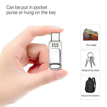 Original XIAOMI 2TB Metal Flash Drive USB 3.1 U Disk 2 IN 1 1024GB 512gb 1TB Pen Drives Waterproof Memory Stick Type C Adapter