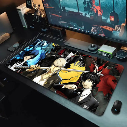 Game Persona P5 Mousepad HD Printing Computer Gamers Locking Edge Non-slip Mouse Pad XXL90x40cm Keyboard PC Desk Pad