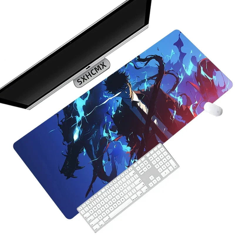 Gaming Mouse Pad Anime Solo Leveling Large Desk Mat XXL Computer Accessories Mousepad 900x400 Stitch Edge Rubber Keyboard Mat
