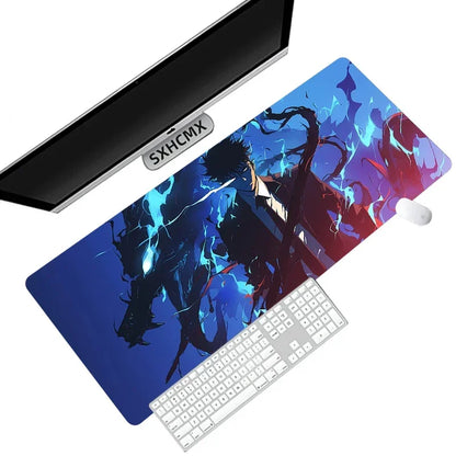 Gaming Mouse Pad Anime Solo Leveling Large Desk Mat XXL Computer Accessories Mousepad 900x400 Stitch Edge Rubber Keyboard Mat
