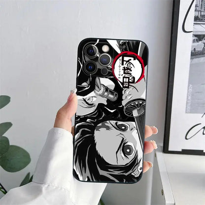 Demon-Slayer Tanjiro Anime Phone Case for iPhone 11 15 Pro Max Case 14 Plus 13 Pro 12 11 X XR 7 8 SE Soft Cover Kimetsu No Yaiba