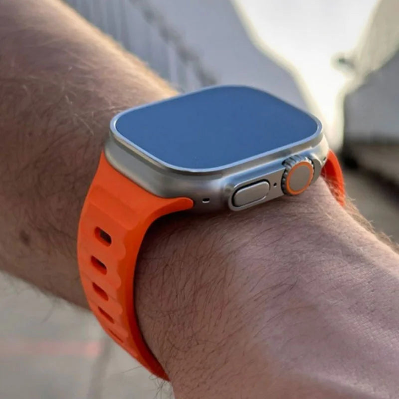 Silicone Strap For Apple Watch Band 49mm 45mm 44mm 41mm 40mm 42mm 46mm Sports Bracelet iWatch Ultra Series 10 9 8 7 6 5 SE2 Belt