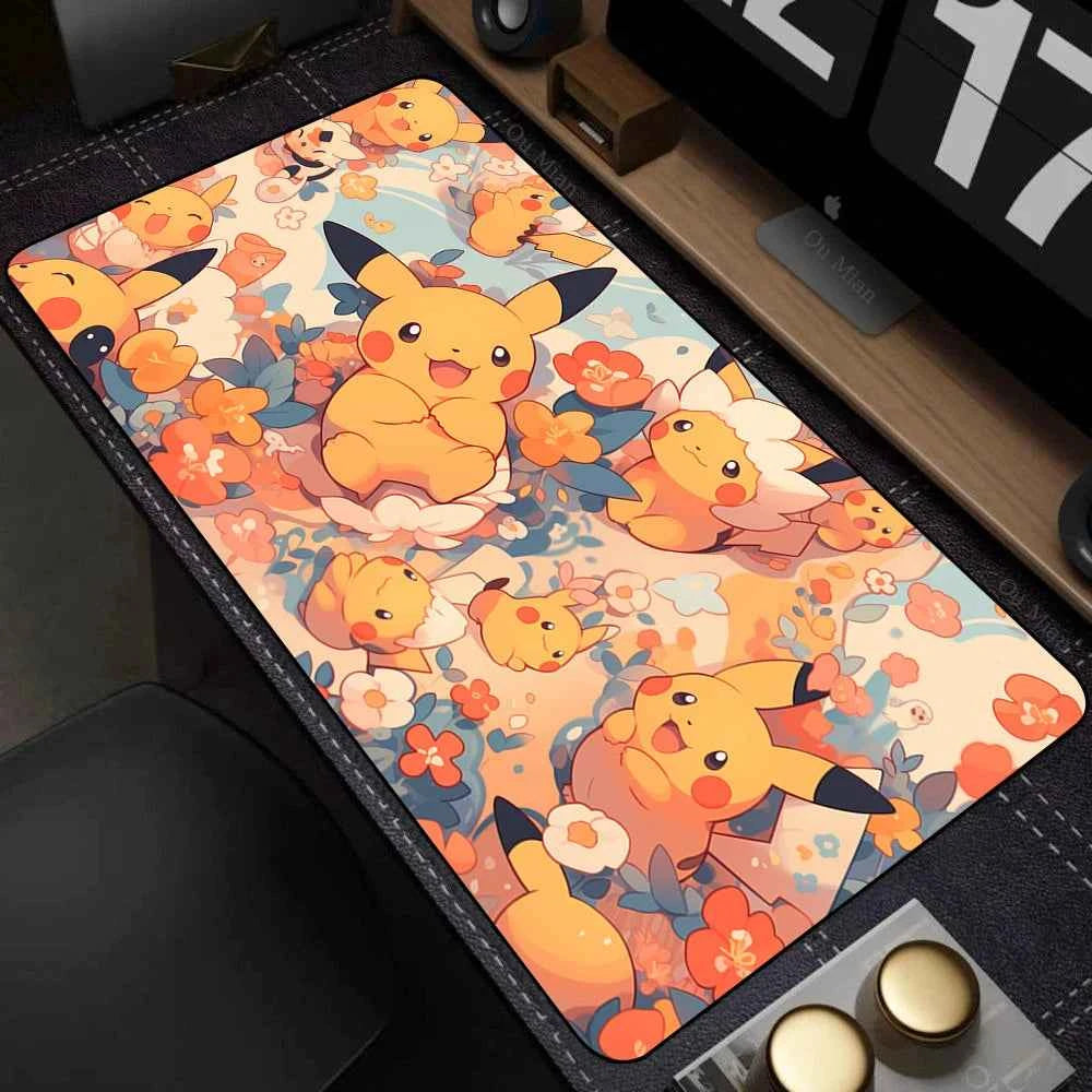Leather Mouse Pad Pokemon Pikachu Mouse Mat Desk Mousepad For LOL Lockedge Large Gaming Accessories Computer Gamer Keyboard Pad