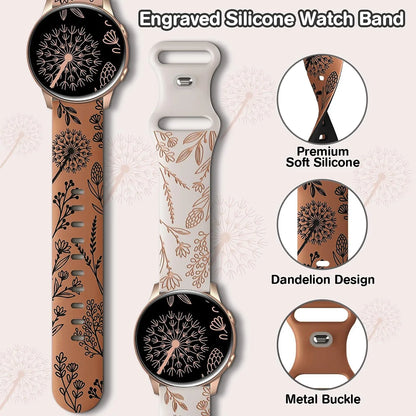 NEW Silicone Strap For Galaxy Watch 4/5/6/7 20mm 44 45mm 5 Pro 40mm Two-Tone Dandelion Band for correa Galaxy Watch 6 classic
