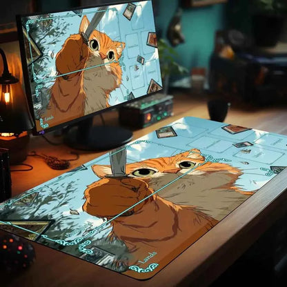 Cut cat Mouse Pad The Magic Gathering Playmat Mousepad for MTG TCG Office Desk Mat for Work Game Mini PC Laptop Cute Rug Carpet