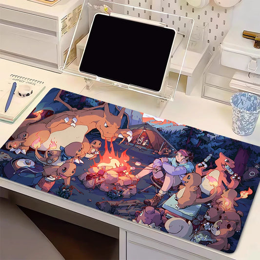 Mouse Pad Anime Flame Dragon PC Gamer Computer P-pokemonS Mousepad Varmilo C-charizard Keyboard Gaming Accessories Cute Desk Mat