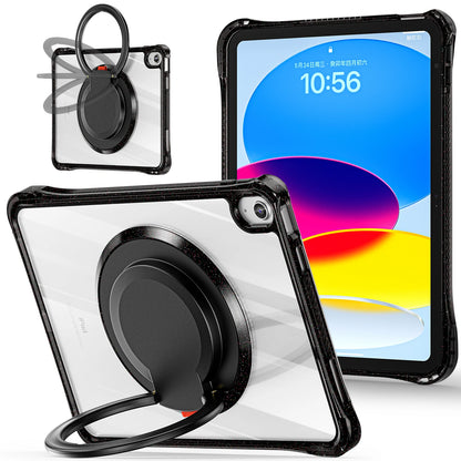 For ipad 10th Generation Case 10.9 inch 2022 Shockproof Transparent Wrist Strap Rotating Stand For ipad 10th A2757 A2777 A2696
