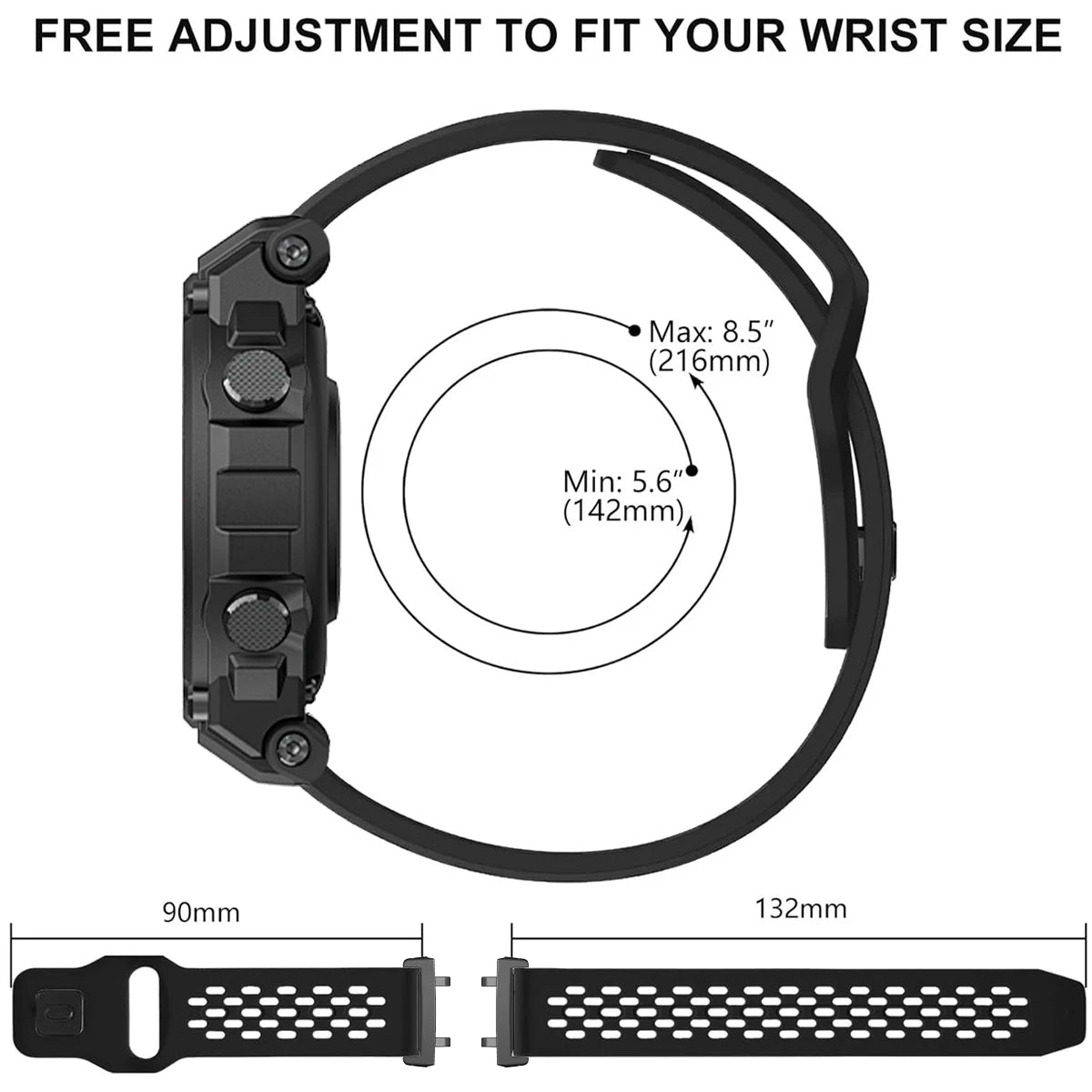 Soft Breathable Silicone Strap For Amazfit T-REX 3 2 Sports Bracelet Watchband For Xiaomi Huami Amazfit Watch T-REX Wrist Band