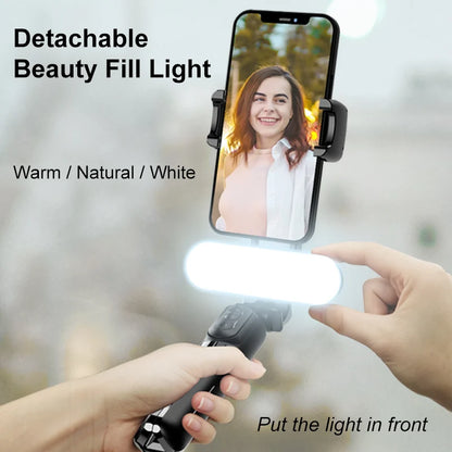 Gimbal Stabilizer Selfie Stick Tripod with Fill Light  Wireless Bluetooth for HUAWEI Xiaomi IPhone 13 Cell Phone Smartphone