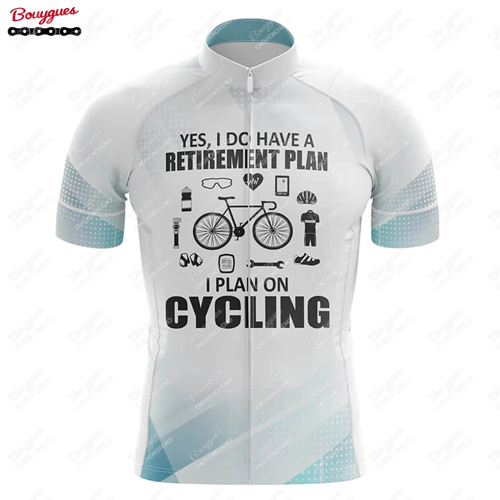 Men’s Short Sleeve Reflective MTB Cycling Jersey - Perfect for Retirement Plan enthusiasts, this Pro Team Downhill Mountain Bicycle Clothing is ideal for Summer rides