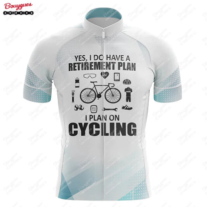 Men’s Short Sleeve Reflective MTB Cycling Jersey - Perfect for Retirement Plan enthusiasts, this Pro Team Downhill Mountain Bicycle Clothing is ideal for Summer rides