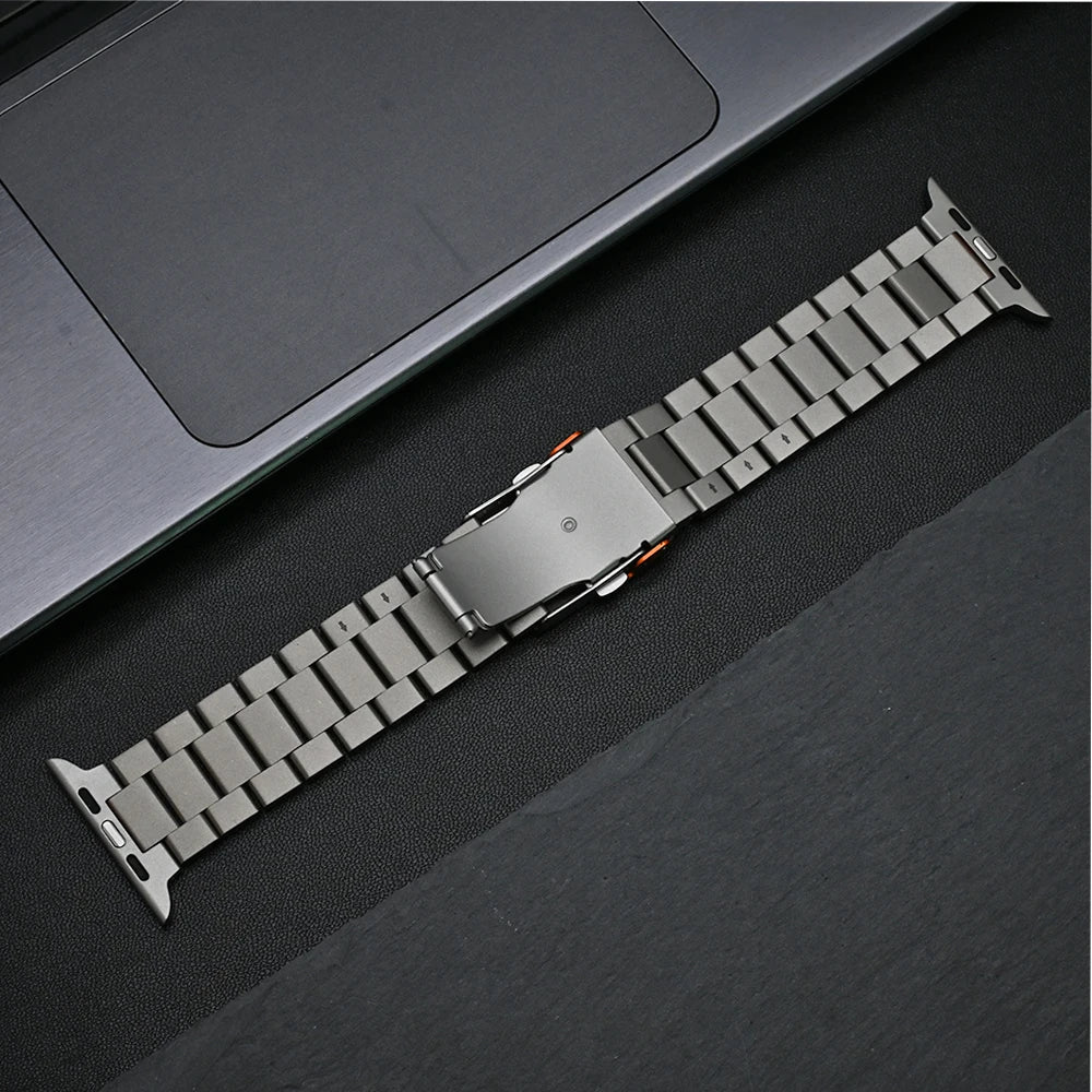 Ultra Titanium Band For Apple Watch 49mm 45mm 44mm 42mm Luxury Metal Strap For iWatch Series 9 8 7 6 5 4 SE Business Bracelet