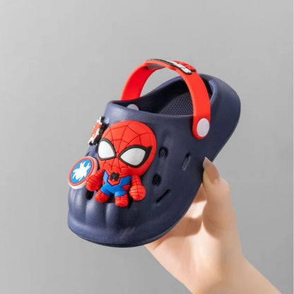 Disneyyy spiderr Man Summer Children Slipper 2024 New Fashion Cartoon Iron Man Indoor Non-slip Beach Sandals Boy Girl Garden Shoes