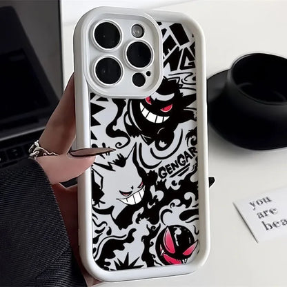 Pokemon Gengar Phone Case for iPhone 16 15 14 13 12 Mini 11 Pro Max XS X XR 8 7 Plus Liquid Soft Silicone Shockproof Back Cover