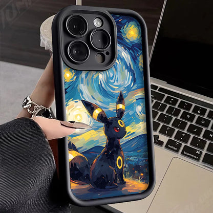 Oil Painting animation Case for iPhone 14 15 Pro Max 13 12 11 X XS XR 7 8 Plus SE 2020 Shockproof Soft Silicone Protective Cover