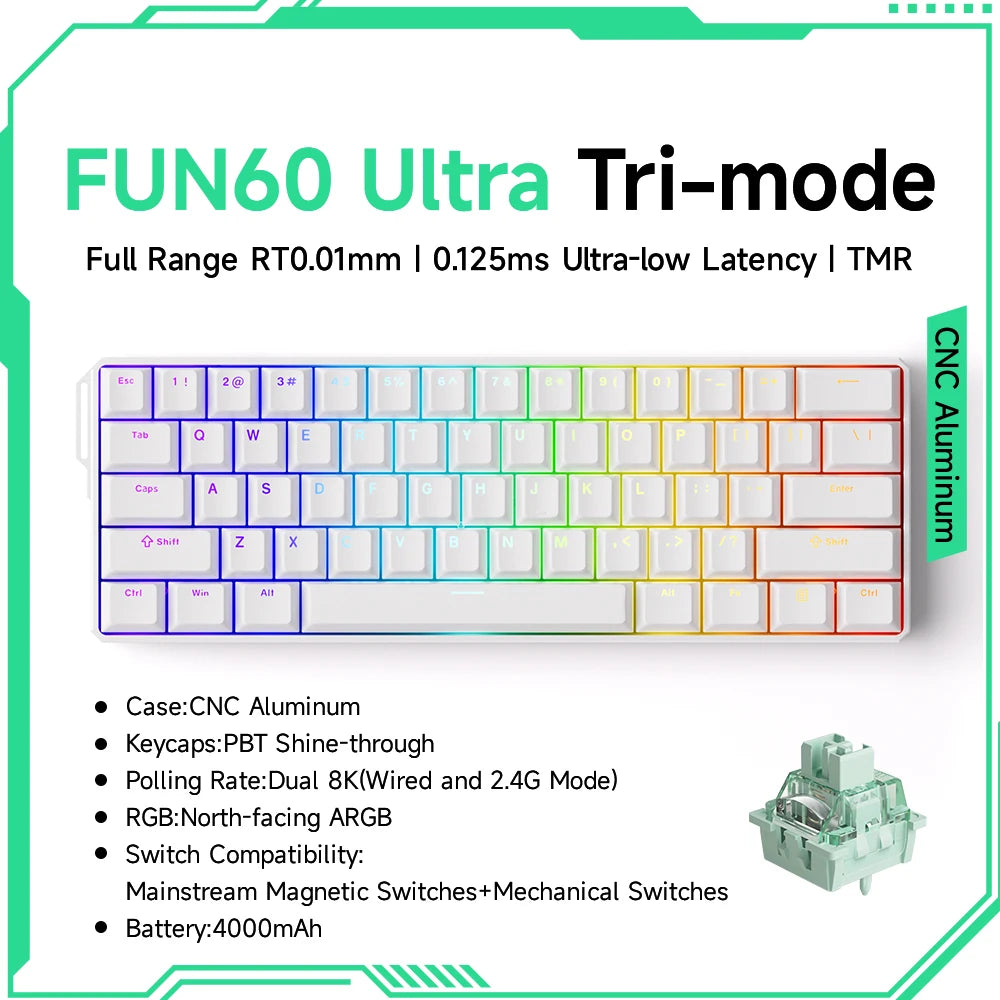AKKO MonsGeek FUN60 magnetic switch keyboard, ARGB