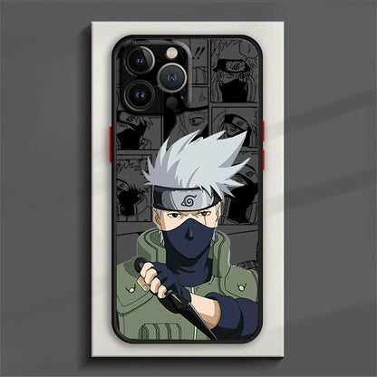 Japanese Anime Narutoo Phone Case For iPhone 15 14 13 12 11 Pro Max mini XS XR X 8 7 6 Plus SE Frosted Translucent Cover