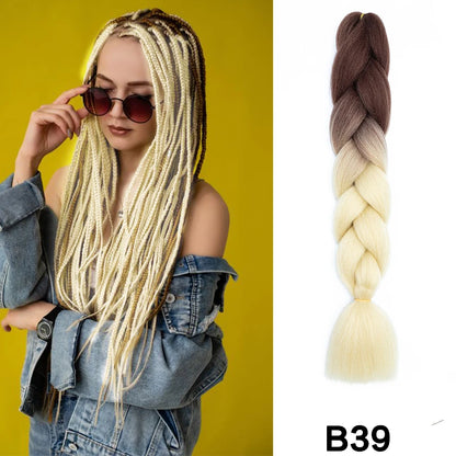 Jumbo Braiding Hair Synthetic Crochet Braids Hair Knotless Braids For Box Braids Senegales Tribal Braids Yaki Hair Extensions