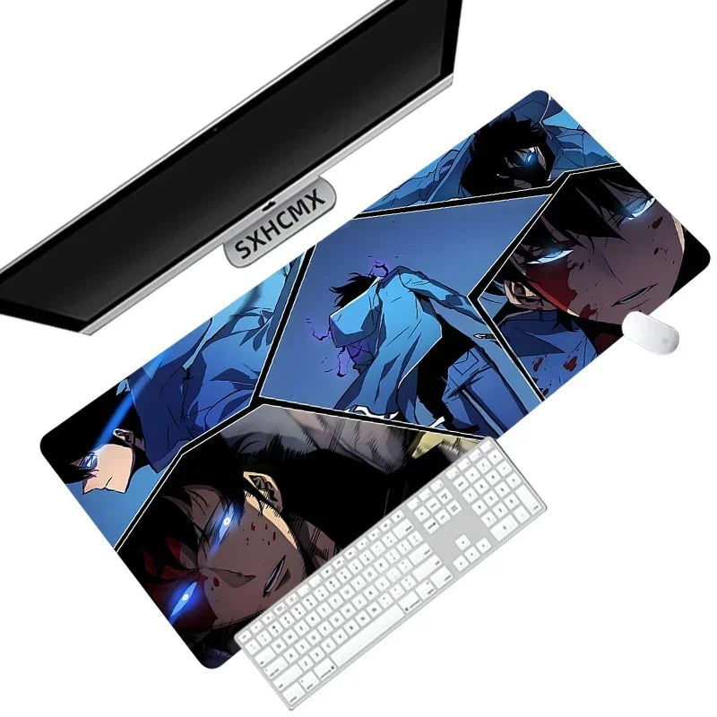 Gaming Mouse Pad Anime Solo Leveling Large Desk Mat XXL Computer Accessories Mousepad 900x400 Stitch Edge Rubber Keyboard Mat
