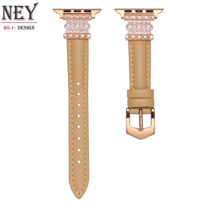 Design band For Apple Watch bands ultra-2 49mm 45mm 41mm 40mm-44mm Luxury Women Leather strap for iWatch Series 9 8 7 6 5 4 3 SE