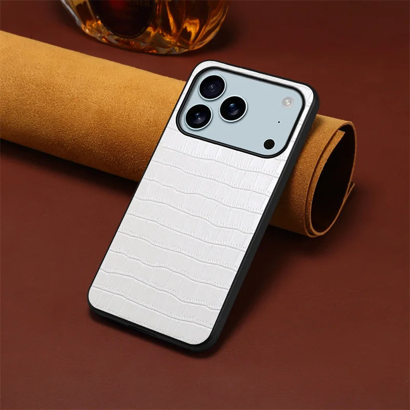 For iPhone 17 Air 17Pro Max Luxury PU Leather Phone Back Case Cover for iPhone 17 17Air 17 Pro Max Shockproof Bumper Coque