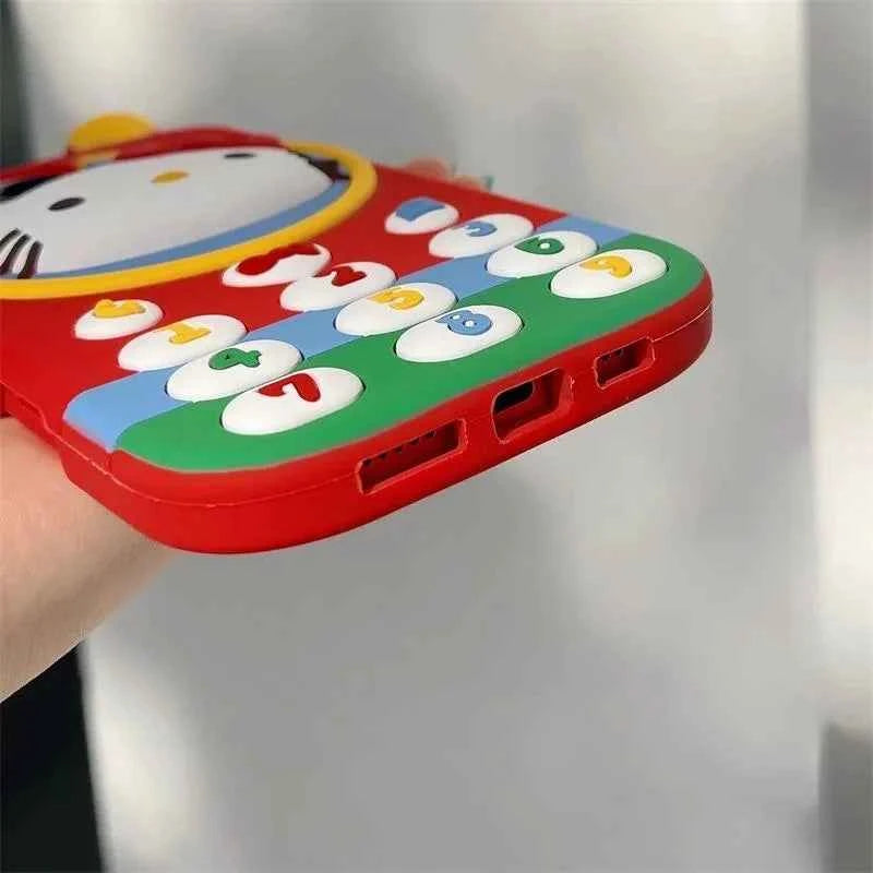 3D Phone Shaped Colorful Cat Silicone Cover Case For 13 14 15 16 Pro Max 11 12