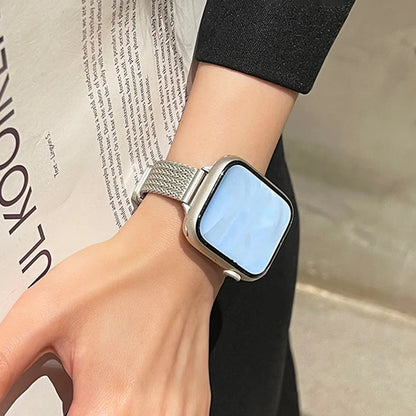 Women Metal Strap for Apple Watch Band 9 8 Ultra 49mm 7 SE 6 5 41mm 45mm 42mm 44/40/38mm Lady Gold Slim Magnetic iWatch Bracelet