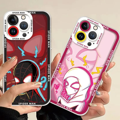 Spider Mannn Phone Case For iPhone 15 14 Pro Max 13 12 Mini 11 Pro XR XS X 8 7 6 6S Plus SE 2020 Clear Soft Silicone Cover