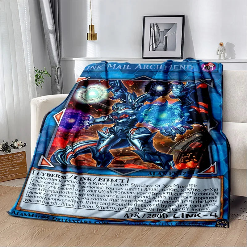 3D Monster Gold Card Cartoon  Yu-Gi-Oh Anime Dack Magician Game Soft Flannel Blanket