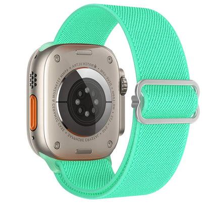 Nylon Band for Apple Watch Straps 44mm 45mm Ultra 2 49mm Series 10 8 7 38/42mm/46mm Elastic Bracelet iWatch 9 6 5 4 3 Se 40/41mm