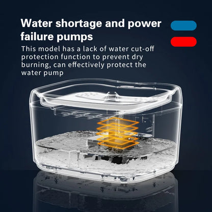 OYEpets 2.5L Wireless Cat Water Fountain 3000mAh Battery Automatic Motion Sensor Ultra Quiet Dispenser Dog Water Dispenser