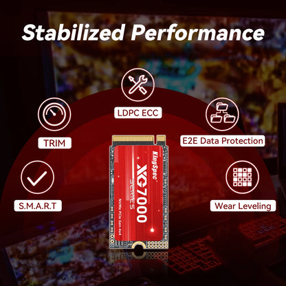 KingSpec 7400 MB/s M.2 SSD NVMe M.2 2242 4TB 2TB 1TB disco duro interno de estado sólido M2 PCIe 4,0x4 SSD para PS5 Laptop PC