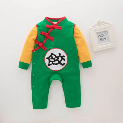 2026 Spring New Baby Boy Romper Cotton Chinese style Long Sleeve Romper Newborn Overalls Baby Clothes 0-2Y E12391