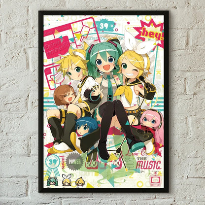 1PC Virtual Idol H-Hatsunes MikU Poster Poster Paper Print Home Living Room Bedroom Entrance Bar Cafe Art Painting Decoration