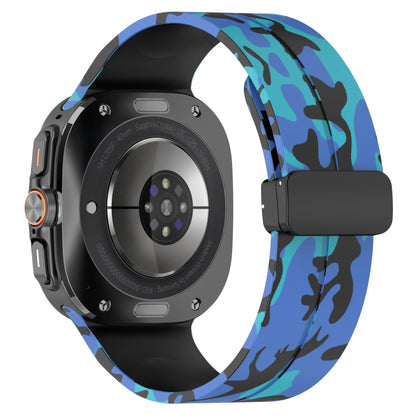 Camouflage Band for Samsung Galaxy Watch Ultra 47mm Silicone Magnetic Bracelet for Galaxy Watch 7 Ultra Replacement Watchband