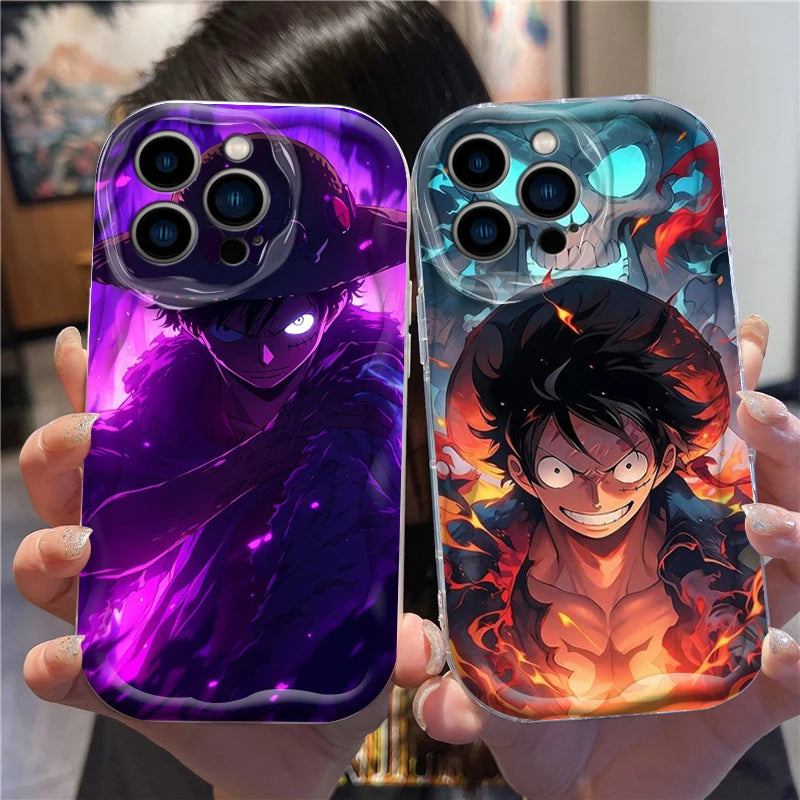 One Pieceee Anime Luffyyy For Apple iPhone 15 14 13 12 11 XS XR X Pro Max Plus Wave Oil TPU Phone Case