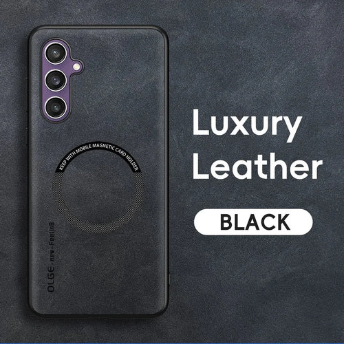 Magnetic For Magsafe Leather Case For Samsung Galaxy S24 S23 S22 Ultra