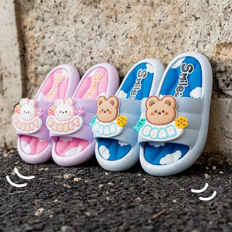 Boys Girls Slippers Cute Cartoon Children Summer Sandals Soft Comfortable Kids Beach Shoes Breathable Baby Toddler Flip Flops