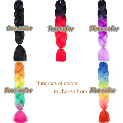 AZQUEEN 24 Inches Jumbo Braiding Hair Synthetic Hair Extensions Afro Ombre Crochet Braid Hair Wholesale For Women