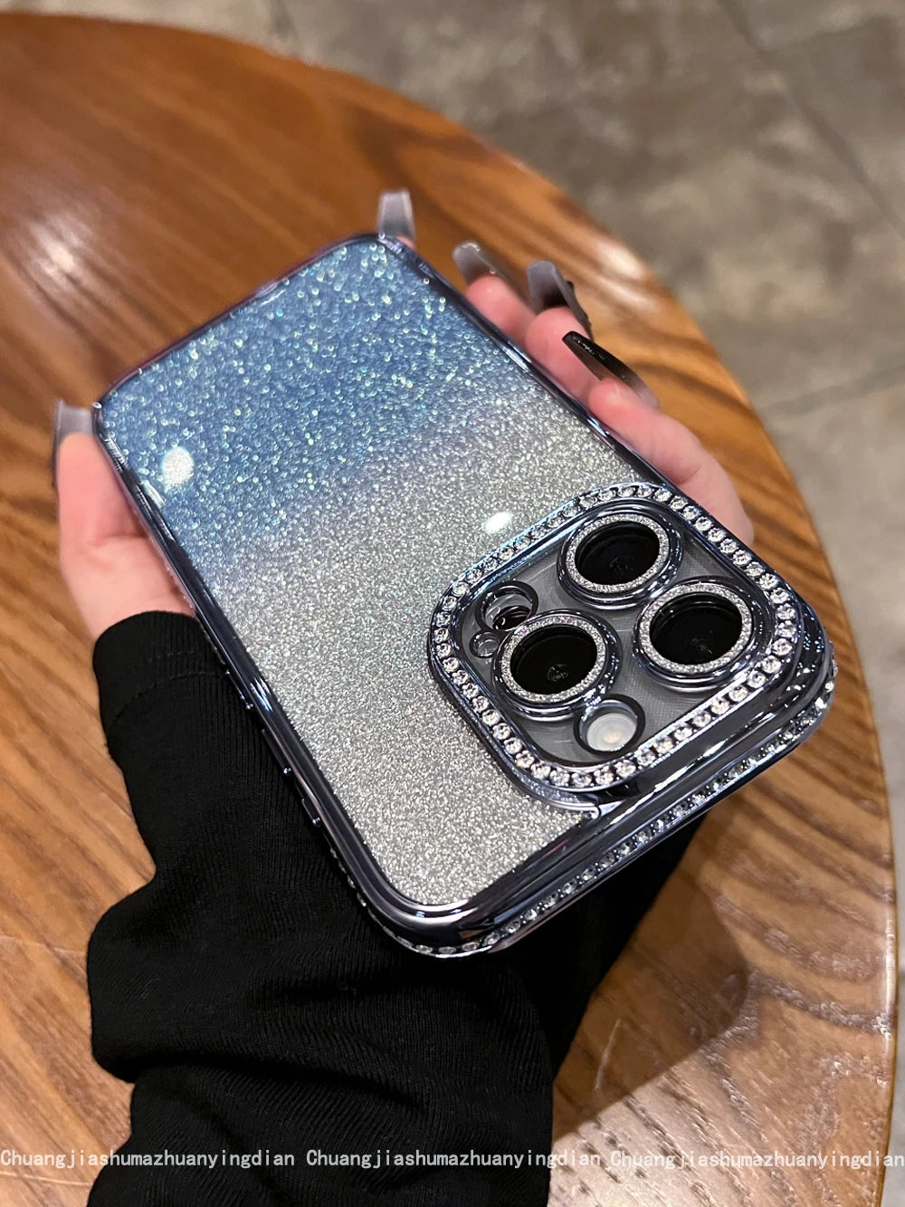 Luxury Plating Diamond Rhinestone Glitter Case For iPhone 11 12 13 14 15 16 Pro Max Plus Transparent Bling Soft Silicone Cover