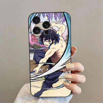 Anime D-Demon S-Slayer Self For Apple iPhone 16 15 14 13 12 11 XS XR X Pro Max Plus Mini Black Funda Phone Case
