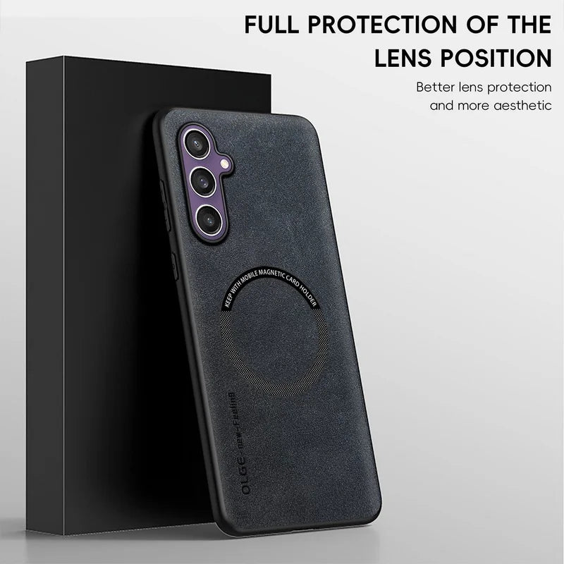 Magnetic For Magsafe Leather Case For Samsung Galaxy S24 S23 S22 Ultra