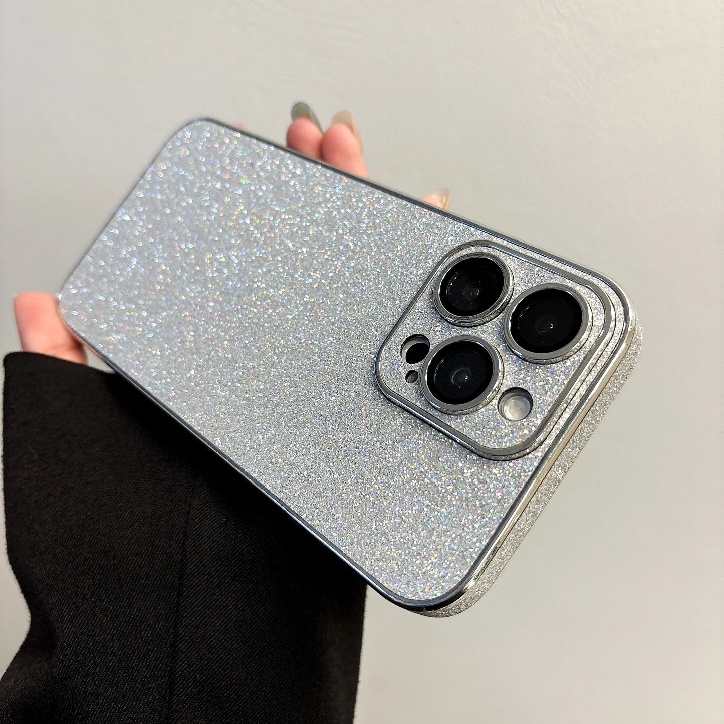 Luxury Bling Glitter Leather Case For iPhone 16 15 14 13 12 11 Pro Max Sparkling Soft Silicone Shockproof Plating Bumper Cover