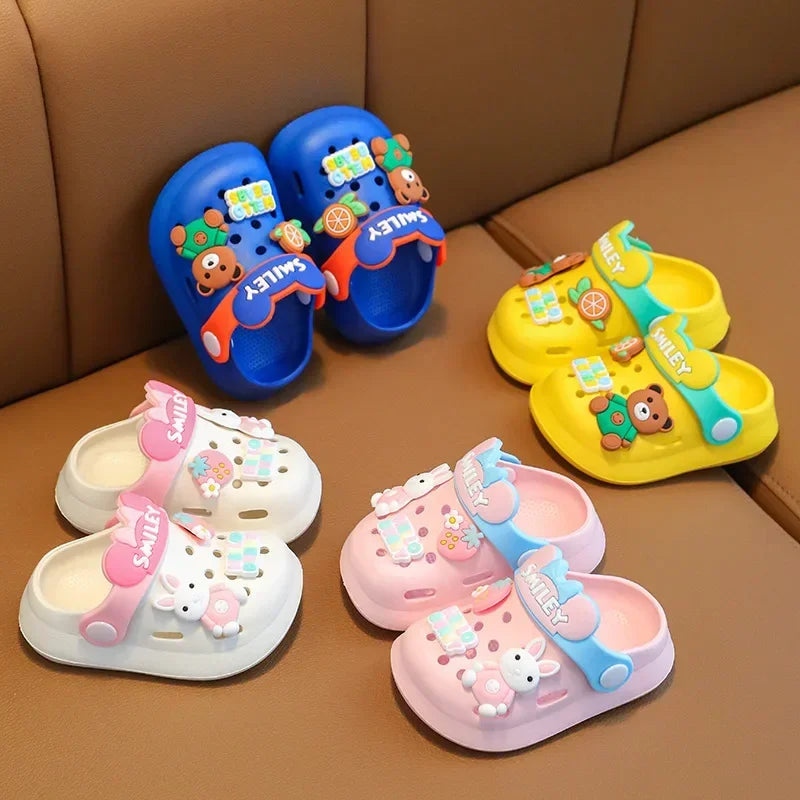 2024 Summer Baby Girl Sandals Cute Cartoon Slippers Newborn Infant Indoor Bath Anti-slip Shoes Baby Boy Beach Sandals