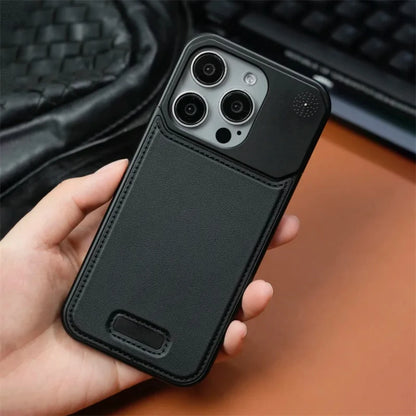 Aluminum Alloy Leather Magnetic Phone Case For iPhone 17 16pro 15 14 Pro Max Wireless Charging Metal Frameless Shockproof Cover