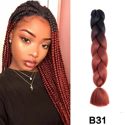 Jumbo Braiding Hair Synthetic Crochet Braids Hair Knotless Braids For Box Braids Senegales Tribal Braids Yaki Hair Extensions